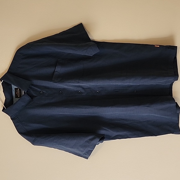 Quiksilver Waterman Collection Navy Casual Button Down Shirt (Eco Friendly) - Picture 2 of 6